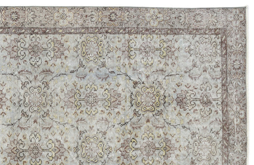 Atina Beige Vintage Wool Handmade Area Rug 5'3" x 9'1"