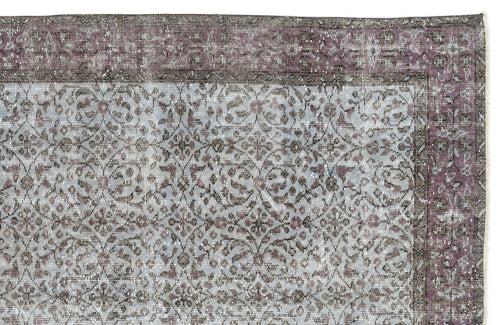 Atina Blue Vintage Wool Handmade Area Rug 5'5" x 8'10"