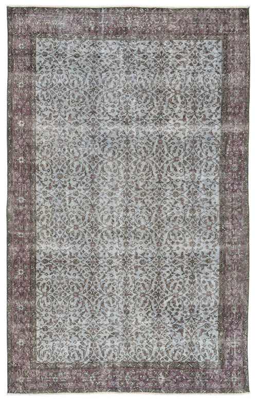Atina Blue Vintage Wool Handmade Area Rug 5'5" x 8'10"