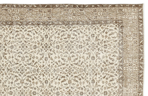 Atina Beige Vintage Wool Handmade Area Rug 5'8" x 9'7"