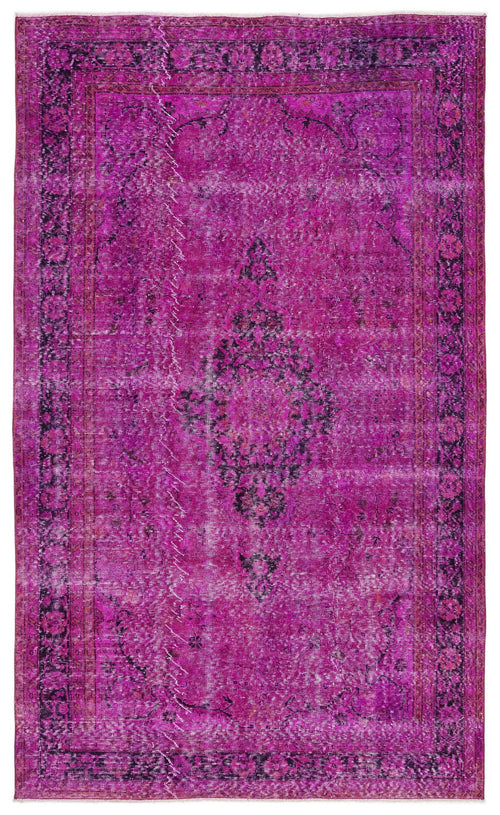 Atina Pink Vintage Wool Handmade Area Rug 5'7" x 9'4"