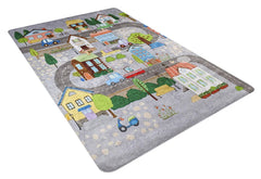 Kids Cars Rug - Grey Digital Print Carpet With Car Pattern For Playroom