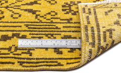 Atina Yellow Vintage Wool Handmade Area Rug 5'9" x 9'4"