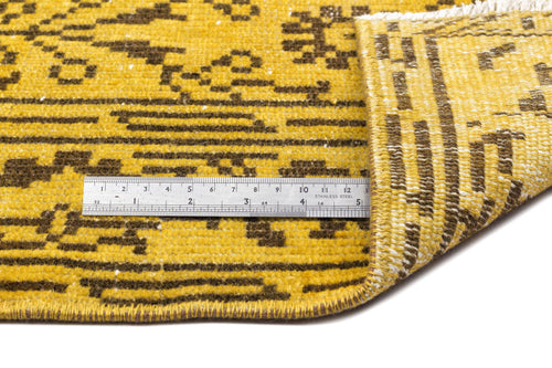 Atina Yellow Vintage Wool Handmade Area Rug 5'9" x 9'4"