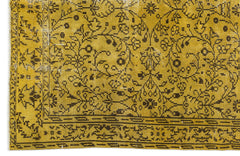 Atina Yellow Vintage Wool Handmade Area Rug 5'9" x 9'4"