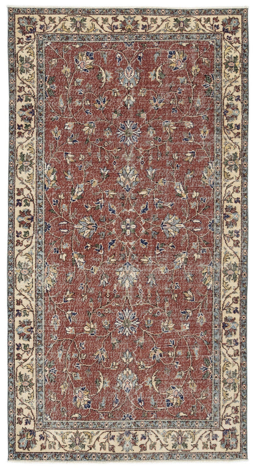 Atina Brown Vintage Wool Handmade Area Rug 4'0" x 11'2"