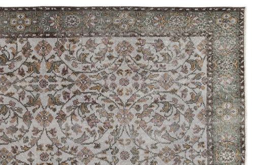 Atina Beige Vintage Wool Handmade Area Rug 5'6" x 10'3"