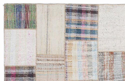 Teselya 1091 Beige Striped Wool Handmade Area Rug 5'3" x 7'7"