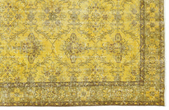 Atina Yellow Vintage Wool Handmade Area Rug 5'6" x 8'4"