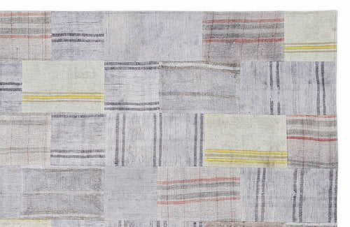 Teselya 1103 Beige Striped Wool Handmade Area Rug 5'3" x 7'7"