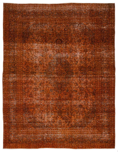 Epir Orange Vintage Wool Handmade Area Rug 9'5" x 12'4"