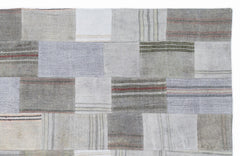 Teselya 1109 Beige Striped Wool Handmade Area Rug 5'3" x 7'7"