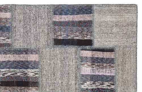 Teselya 1110 Beige Striped Wool Handmade Area Rug 5'3" x 7'7"