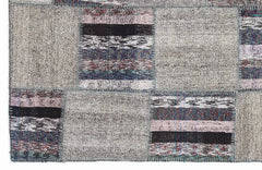 Teselya 1110 Beige Striped Wool Handmade Area Rug 5'3" x 7'7"