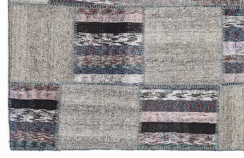 Teselya 1110 Beige Striped Wool Handmade Area Rug 5'3" x 7'7"