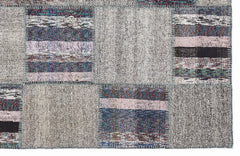 Teselya 1110 Beige Striped Wool Handmade Area Rug 5'3" x 7'7"