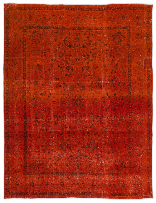 Epir Orange Vintage Wool Handmade Area Rug 9'5" x 12'4"