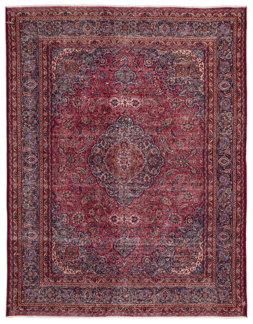 Epir Red Vintage Wool Handmade Area Rug 9'9" x 12'8"