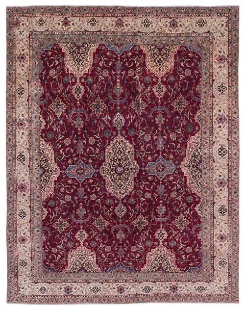 Epir Red Vintage Wool Handmade Area Rug 9'5" x 12'4"