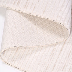 White Striped Area Rug - Machine Made Rug with 8mm Pile Height & Laser Cut Edges