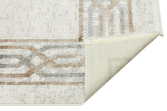 Machine Made Area Rug – Beige Frame Style Carpet With Cotton Yarn, Non Shedding