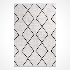 Geometric Area Rug – Machine Made Rug with Laser Cut Edges, 8mm Pile Height