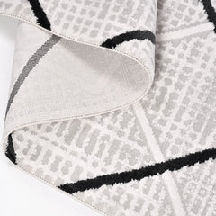 Geometric Area Rug – Machine Made Rug with Laser Cut Edges, 8mm Pile Height