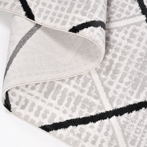 Geometric Area Rug – Machine Made Rug with Laser Cut Edges, 8mm Pile Height