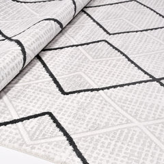Geometric Area Rug – Machine Made Rug with Laser Cut Edges, 8mm Pile Height