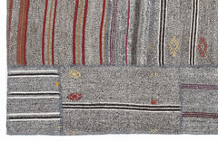 Teselya 1135 Beige Striped Wool Handmade Area Rug 5'3" x 7'7"