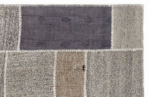 Teselya 1136 Beige Striped Wool Handmade Area Rug 5'3" x 7'7"