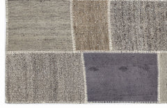 Teselya 1136 Beige Striped Wool Handmade Area Rug 5'3" x 7'7"
