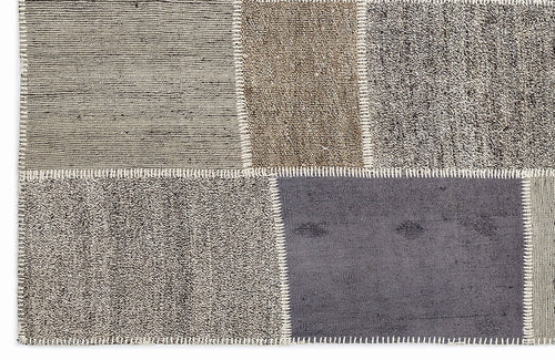 Teselya 1136 Beige Striped Wool Handmade Area Rug 5'3" x 7'7"