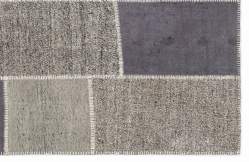 Teselya 1136 Beige Striped Wool Handmade Area Rug 5'3" x 7'7"