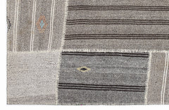 Teselya 1137 Beige Striped Wool Handmade Area Rug 5'3" x 7'7"