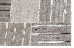 Teselya 1137 Beige Striped Wool Handmade Area Rug 5'3" x 7'7"