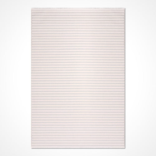 Cream Striped Rug - Machine Made Area Rug With Soft Pile Carpet, Durable Polyester