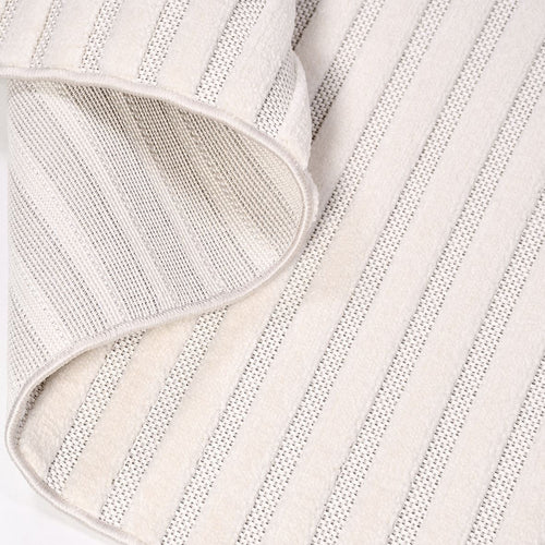 Cream Striped Rug - Machine Made Area Rug With Soft Pile Carpet, Durable Polyester