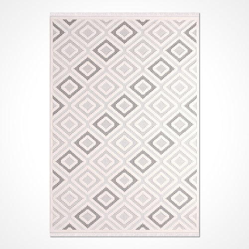 Geometric Area Rug – Machine Made Rug With Durable Polyester Yarn, 8mm Pile Height