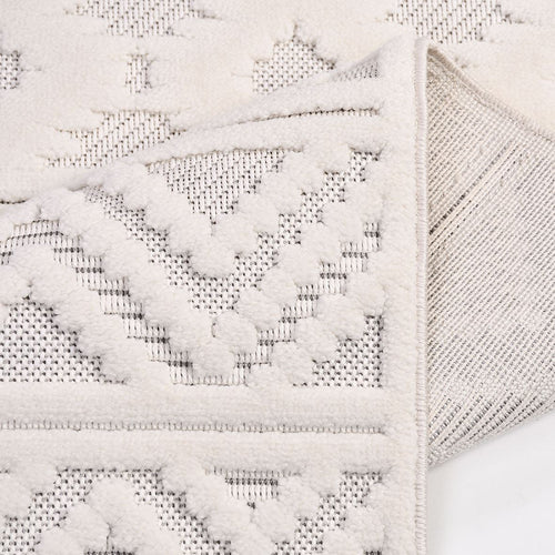 Mila Cream Striped Machine Made Area Rug