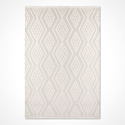 Geometric Area Rug – Machine Made Cream Polyester Floor Rug with 8mm Pile