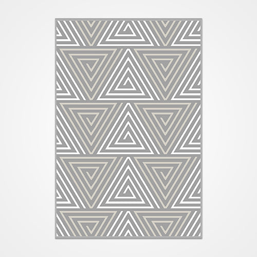 Geometric Area Rug – Machine Made Rug with High Stitch Density & Durable Polyester