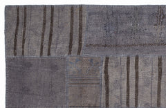 Teselya 1141 Beige Striped Wool Handmade Area Rug 5'3" x 7'7"
