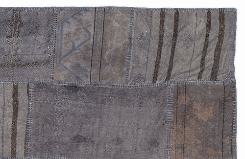 Teselya 1141 Beige Striped Wool Handmade Area Rug 5'3" x 7'7"