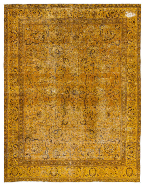 Epir Yellow Vintage Wool Handmade Area Rug 9'3" x 12'4"
