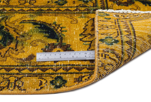 Epir Yellow Vintage Wool Handmade Area Rug 9'1" x 12'11"