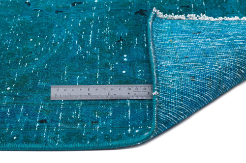 Epir Turquoise Vintage Wool Handmade Area Rug 9'6" x 13'0"
