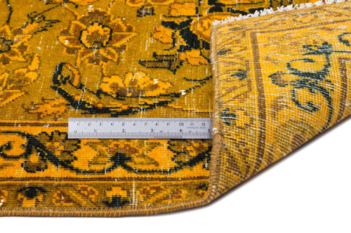 Epir Yellow Vintage Wool Handmade Area Rug 9'7" x 13'9"