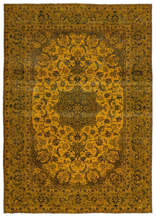 Epir Yellow Vintage Wool Handmade Area Rug 9'7" x 13'9"