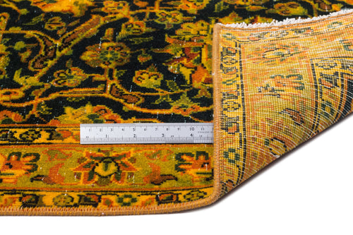 Epir Yellow Vintage Wool Handmade Area Rug 9'8" x 13'0"